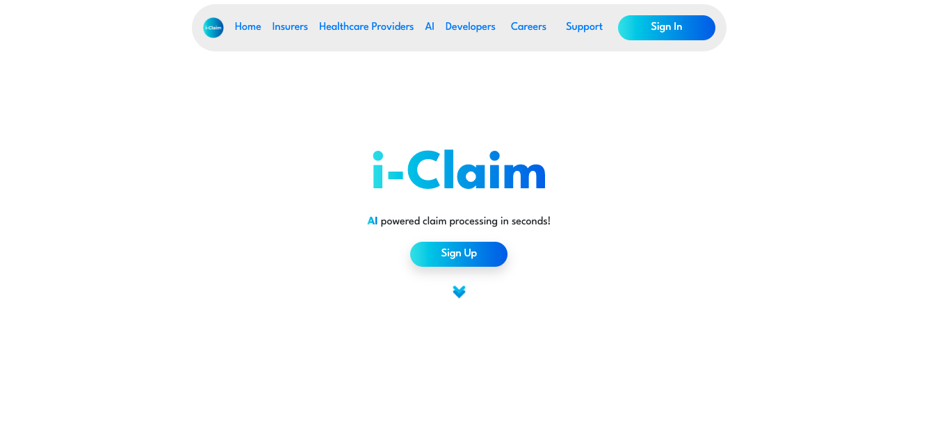 i-Claim website snapshot