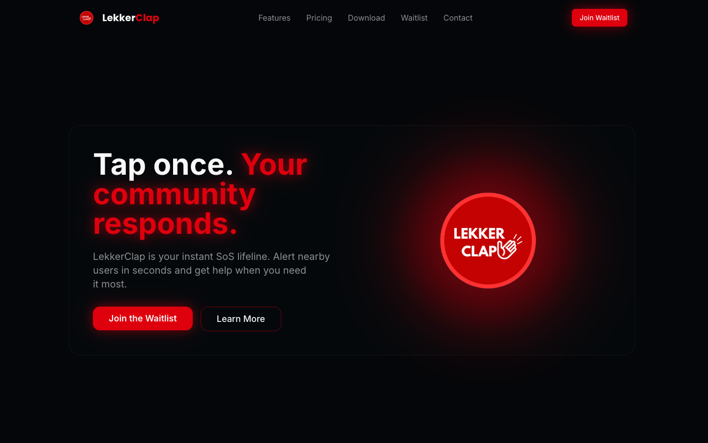 LekkerClap website snapshot